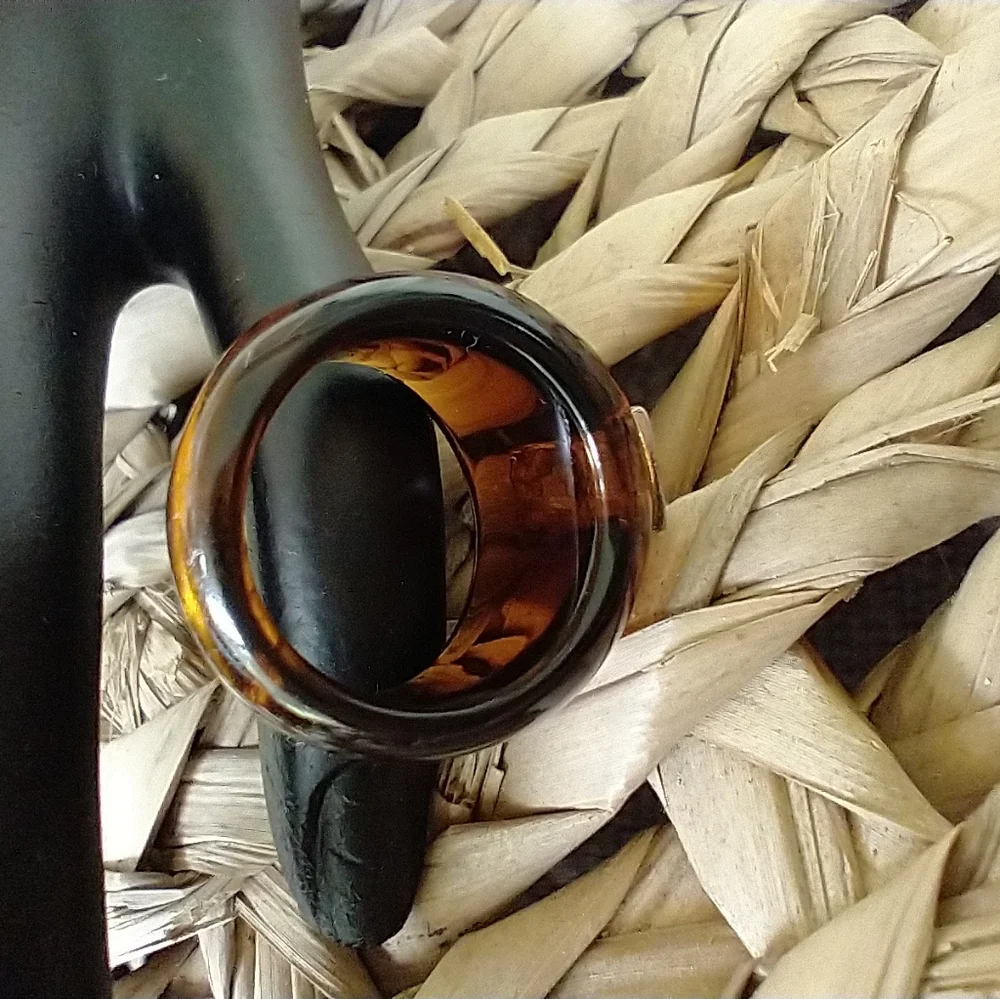 Ring Square CZ Set in Brown acrylic - Picture 8 of 14